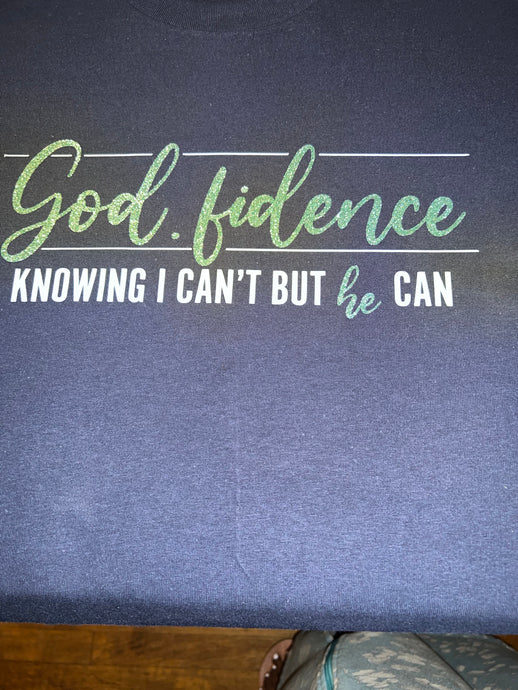 GODFIDENCE Tee - Navy with Turquoise